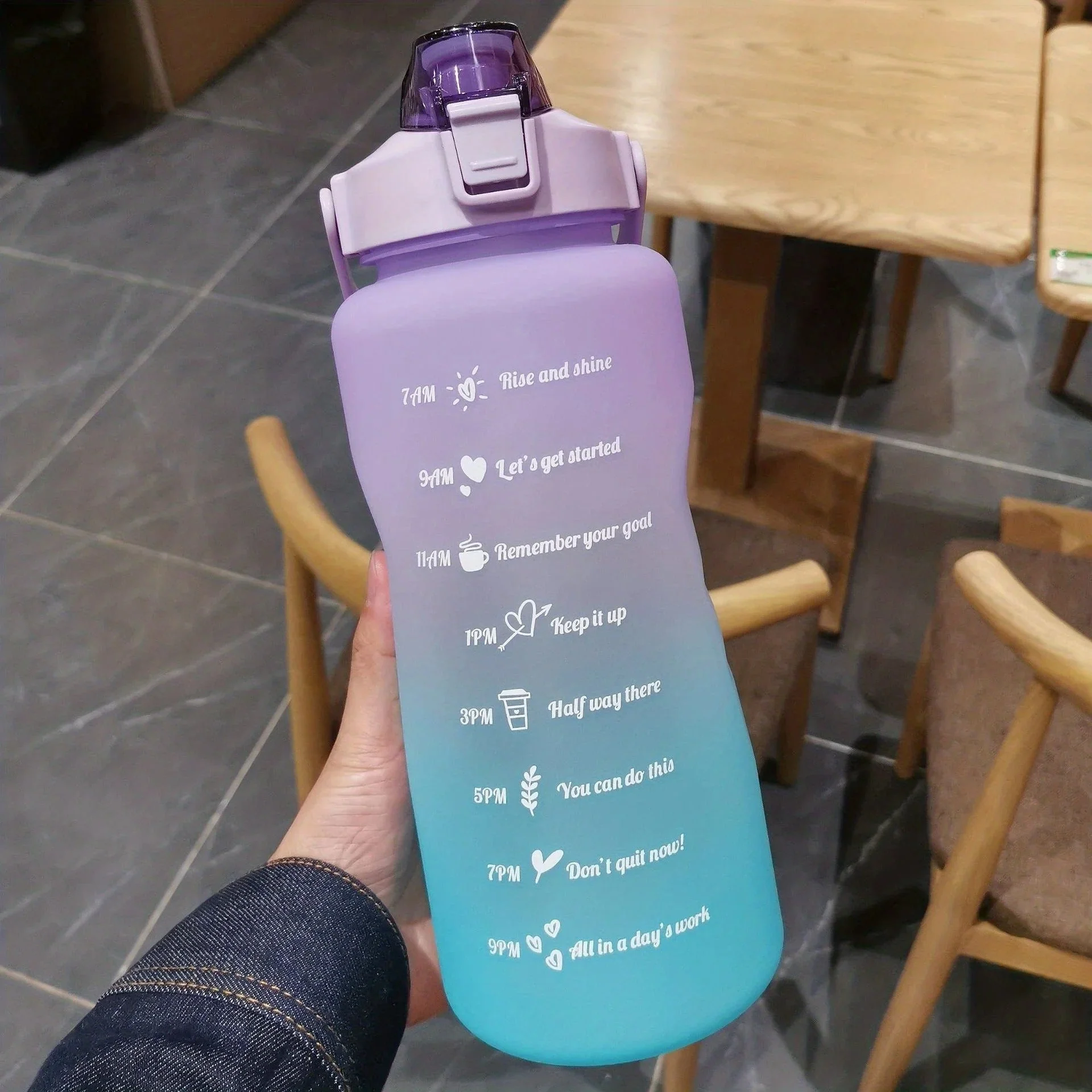 3 Bouteilles dégradées avec messages inspirants – motivation