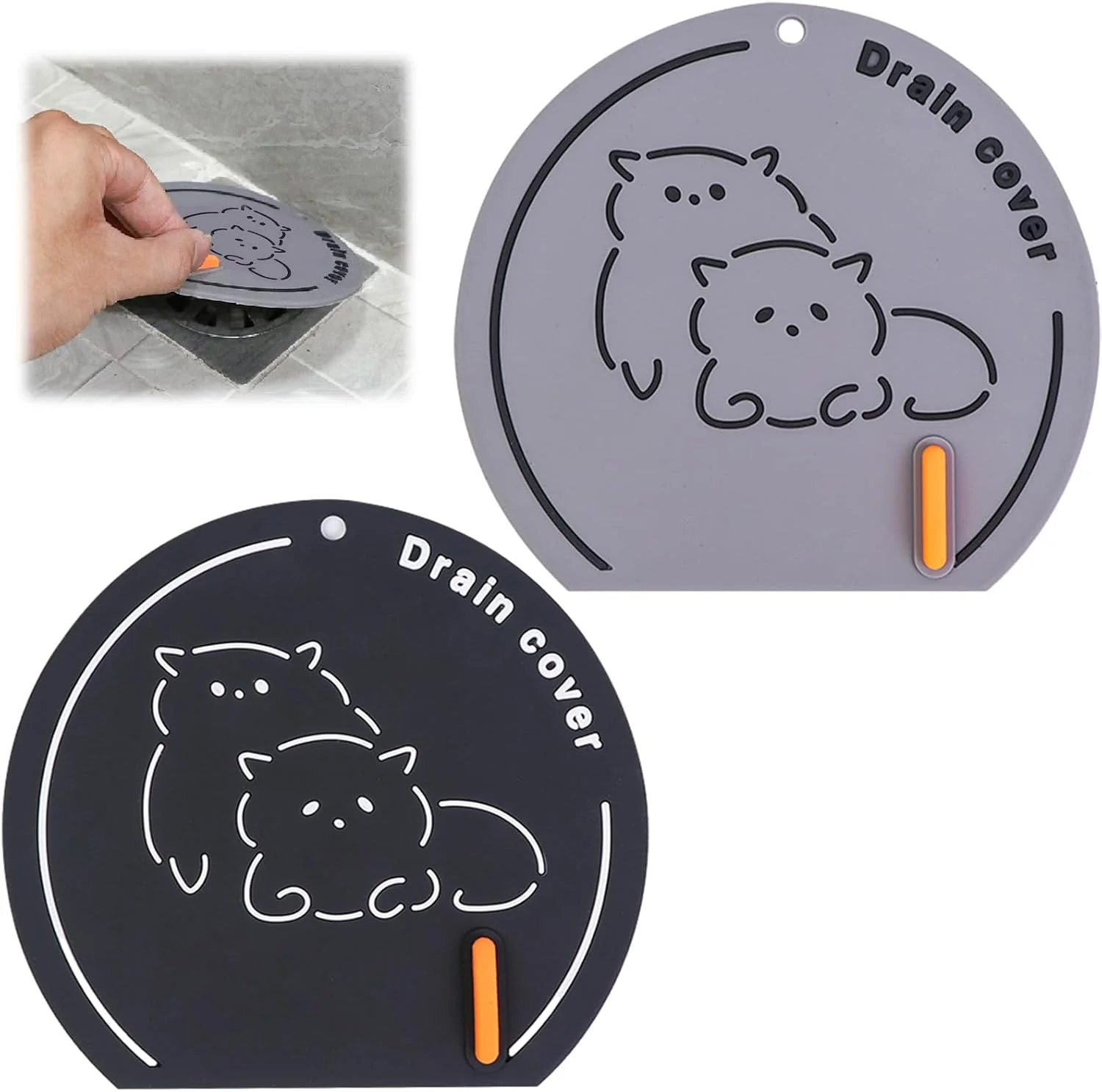 3 Couvercles de drain en silicone 15,5x14 cm
