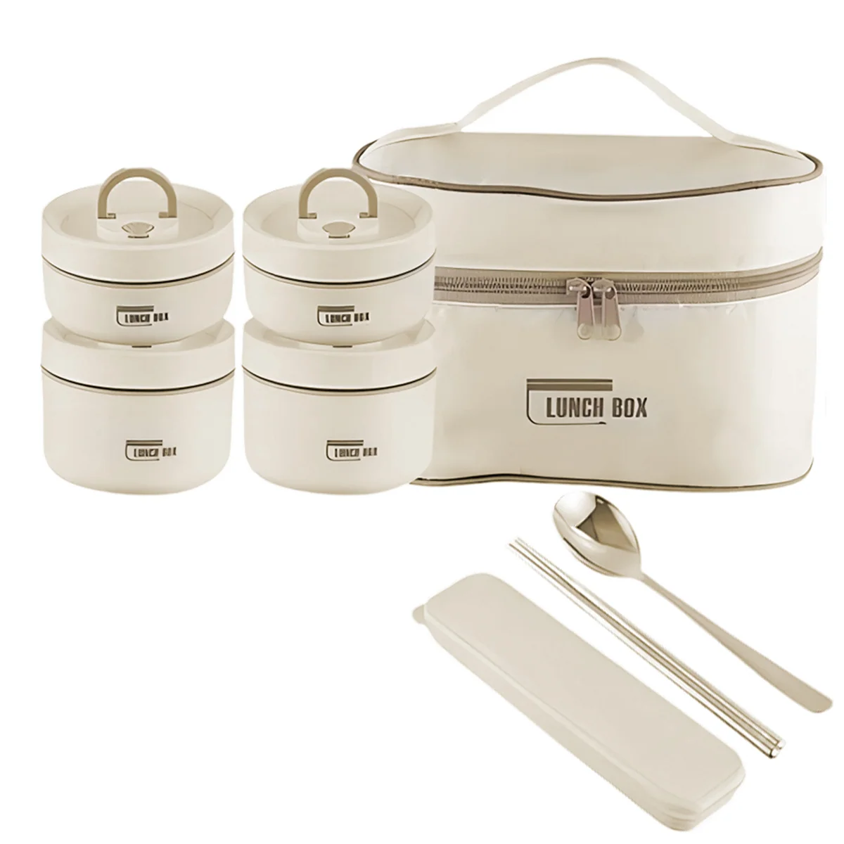 Ensemble de 4 boites à lunch isothermes avec sac