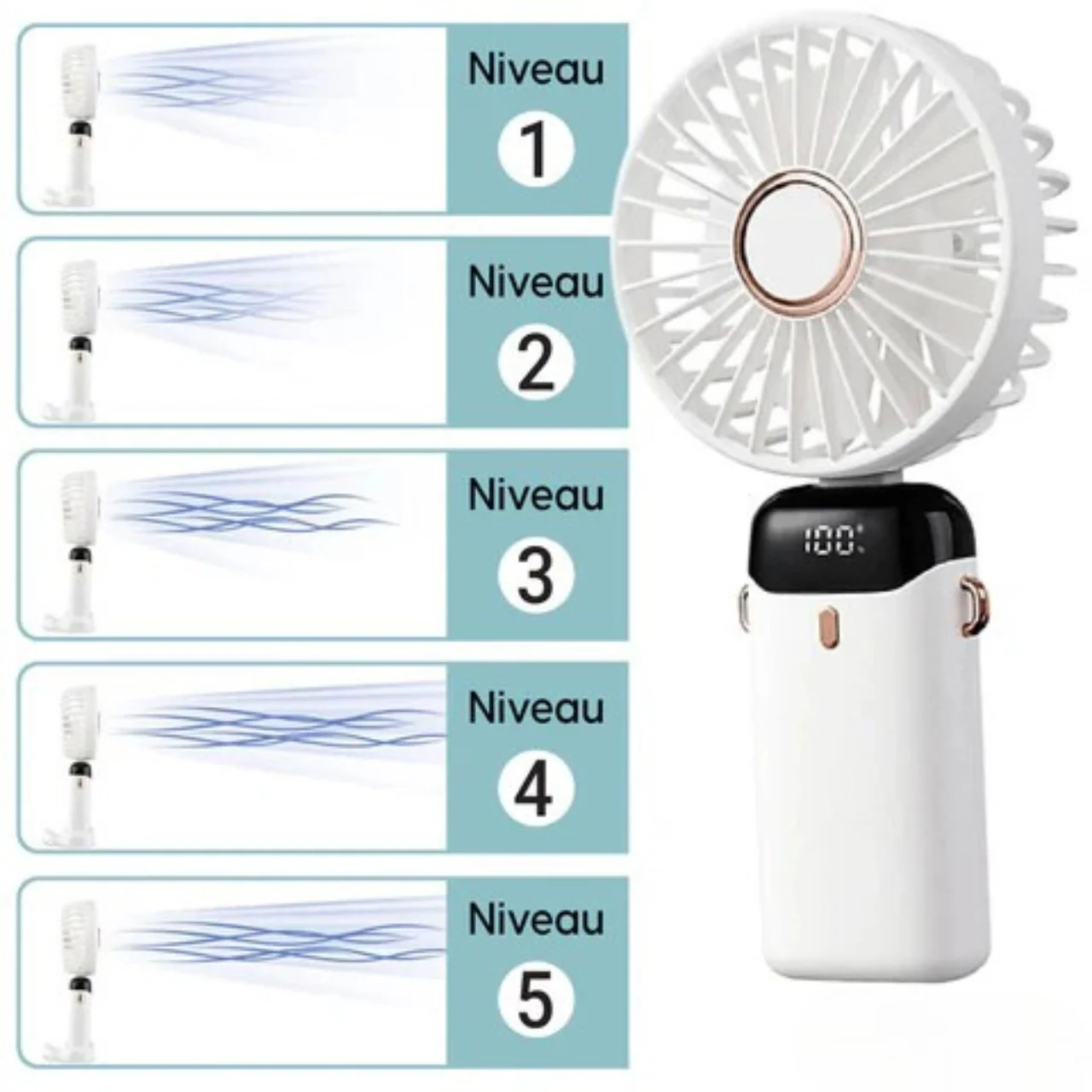 Mini Ventilateur LED Portable Pliable , Fraîcheur, Fonctionnalité et Mobilité