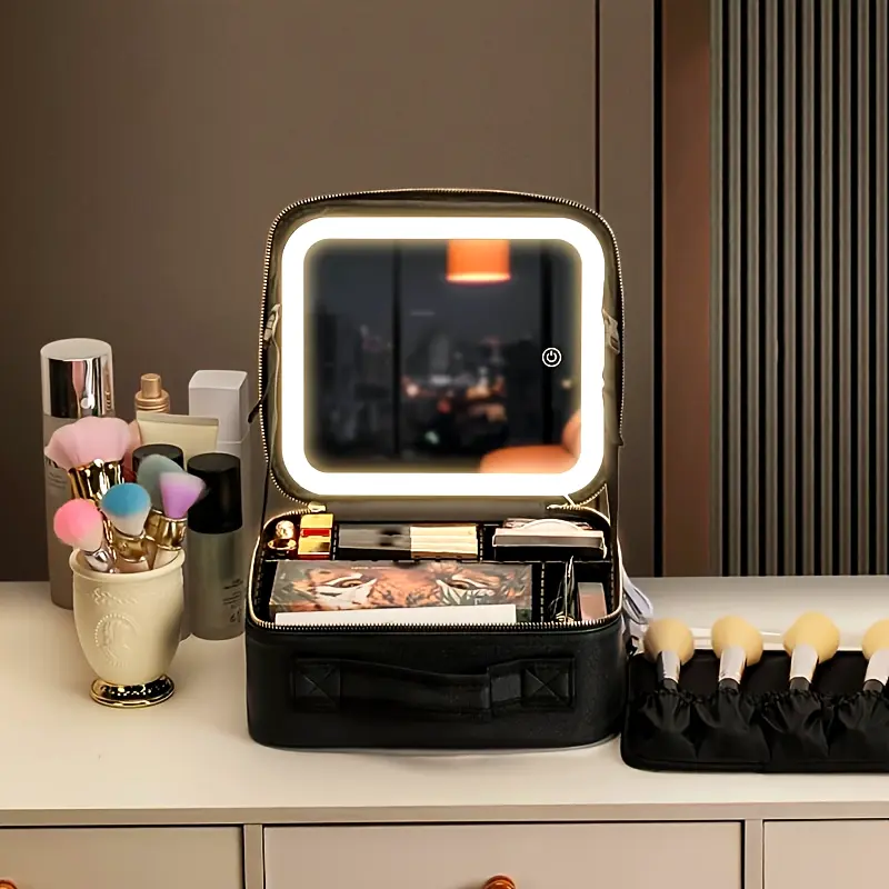 Sac organisateur de Maquillage  avec Miroir éclairé (Vide)